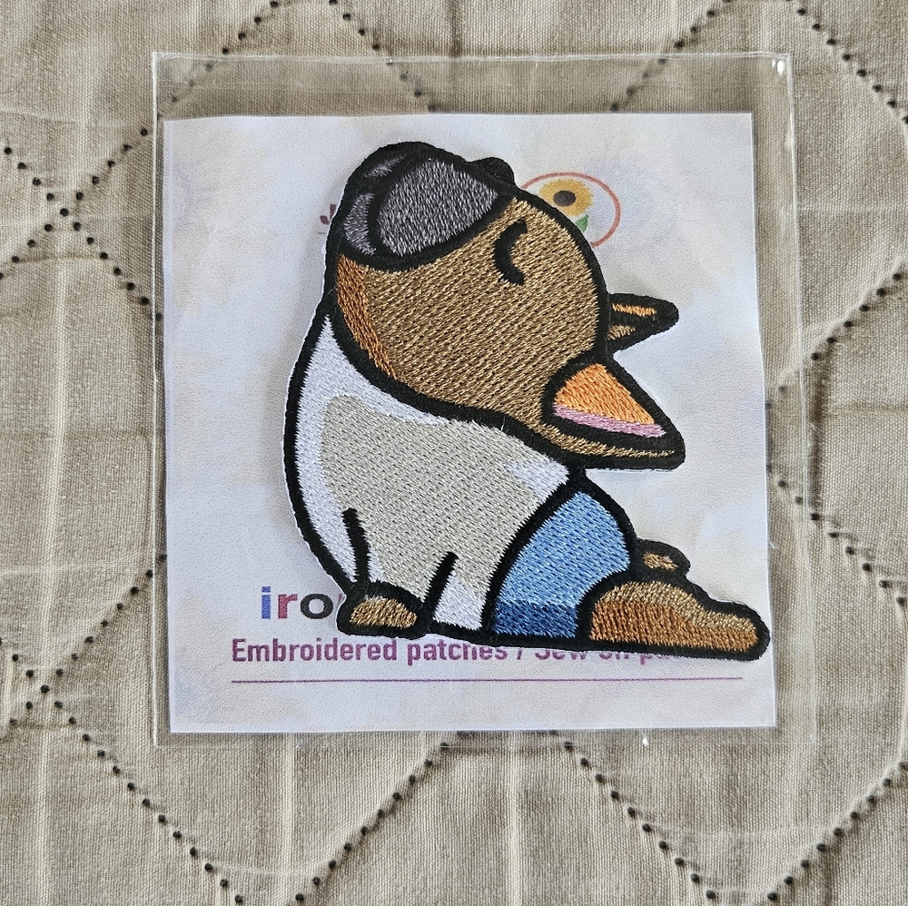 French bull dog doing yoga iron on embroidered patch